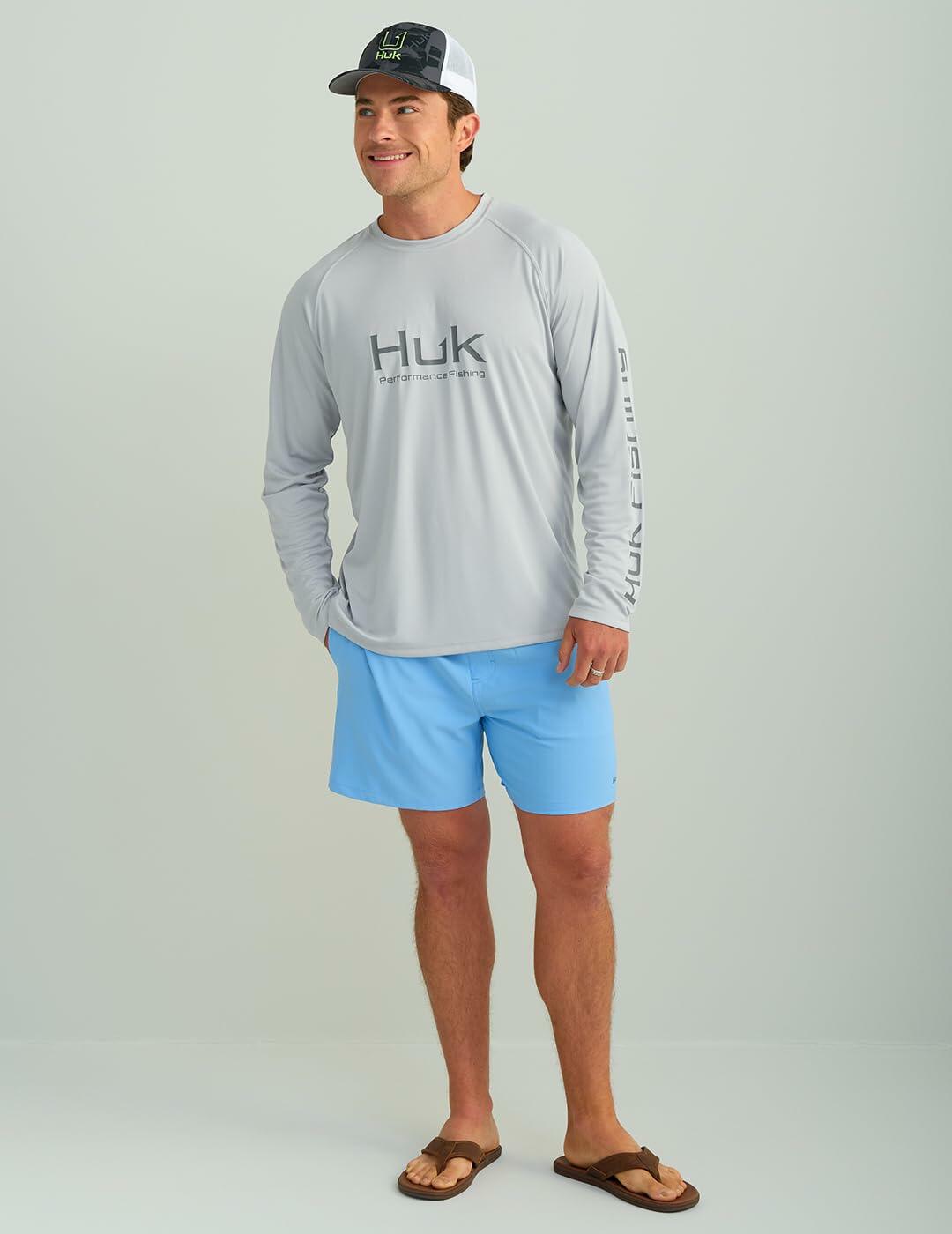 HUK Men's Standard Pursuit Vented Long Sleeve, 30 UPF Fishing Shirt, Harbor Mist, X-Large