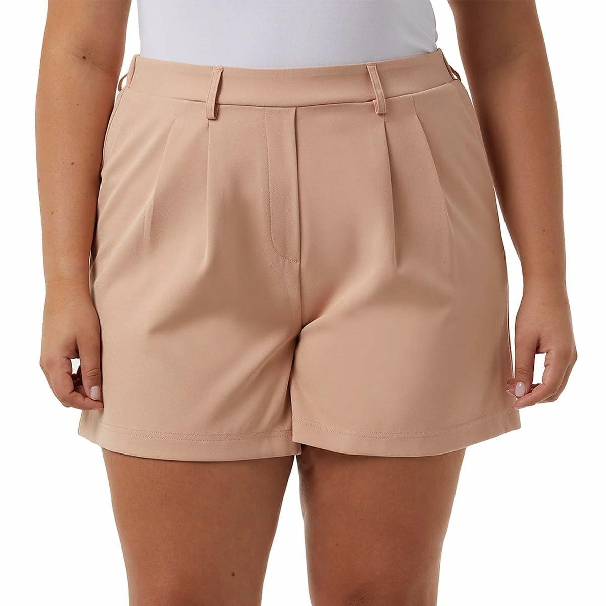 32 Degrees Cool Women's Pull On Pleated Short (US, Alpha, X-Large, Regular, Regular, Washed Coral (Orange))