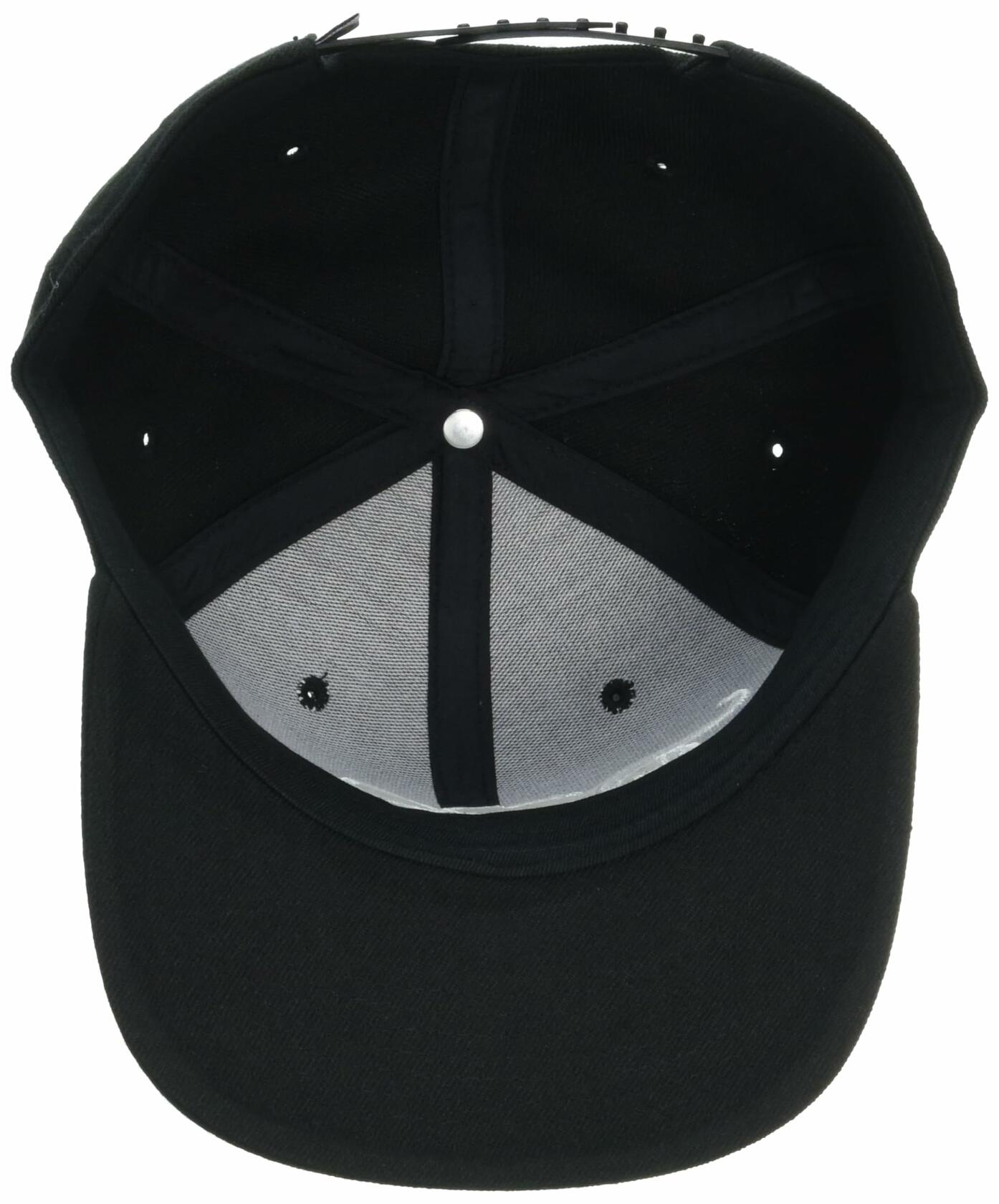 Dickies Men's Embroidered Flat Brim Hat, Black, AL