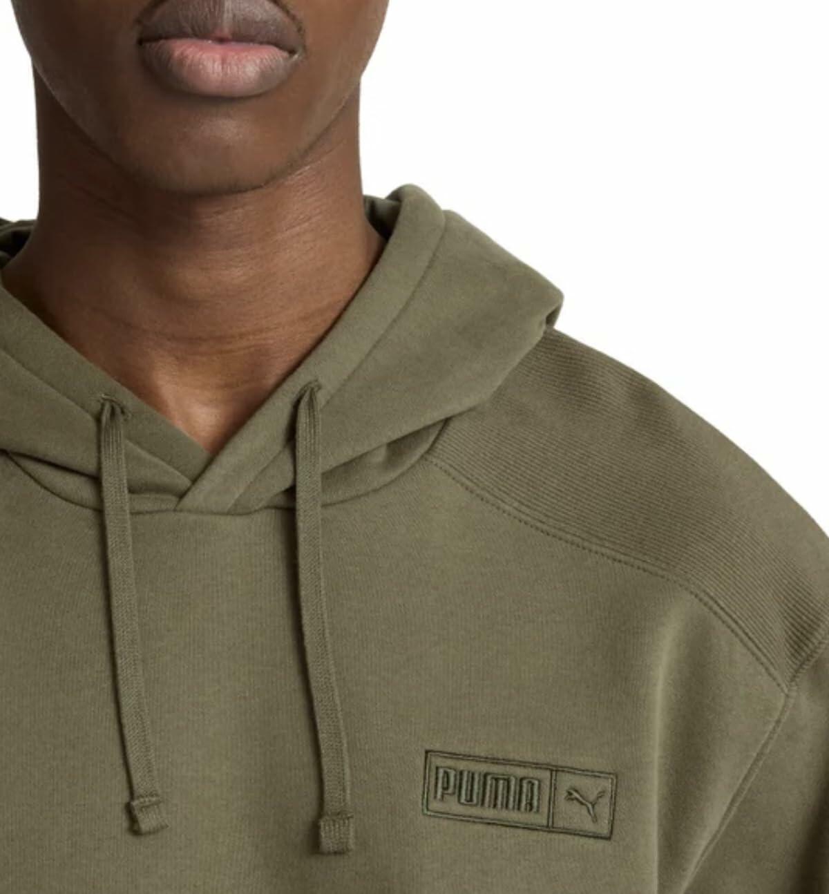 PUMA Men's Fleece Hoodie Pullover with Kangaroo Pocket (US, Alpha, X-Large, Regular, Regular, Green)