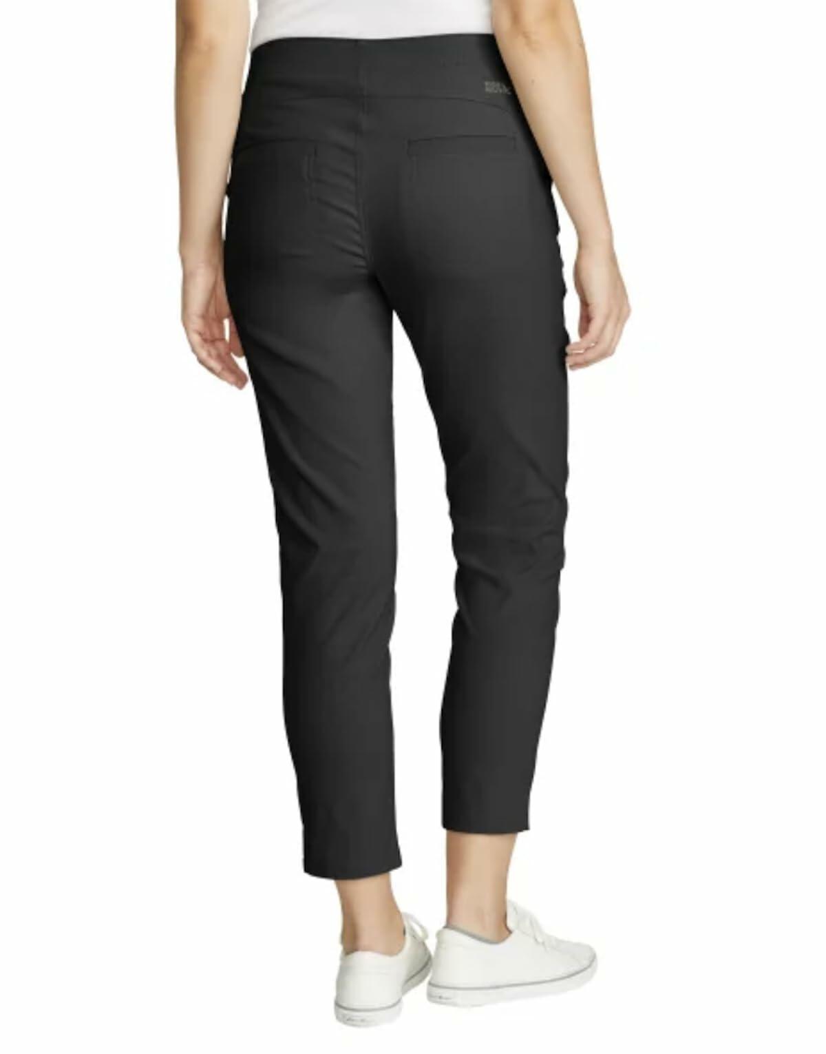 Eddie Bauer Women's UPF 50+ Performance Stretch Horizon Straight Ankle Pant (US, Numeric, 8, Regular, Regular, Black)
