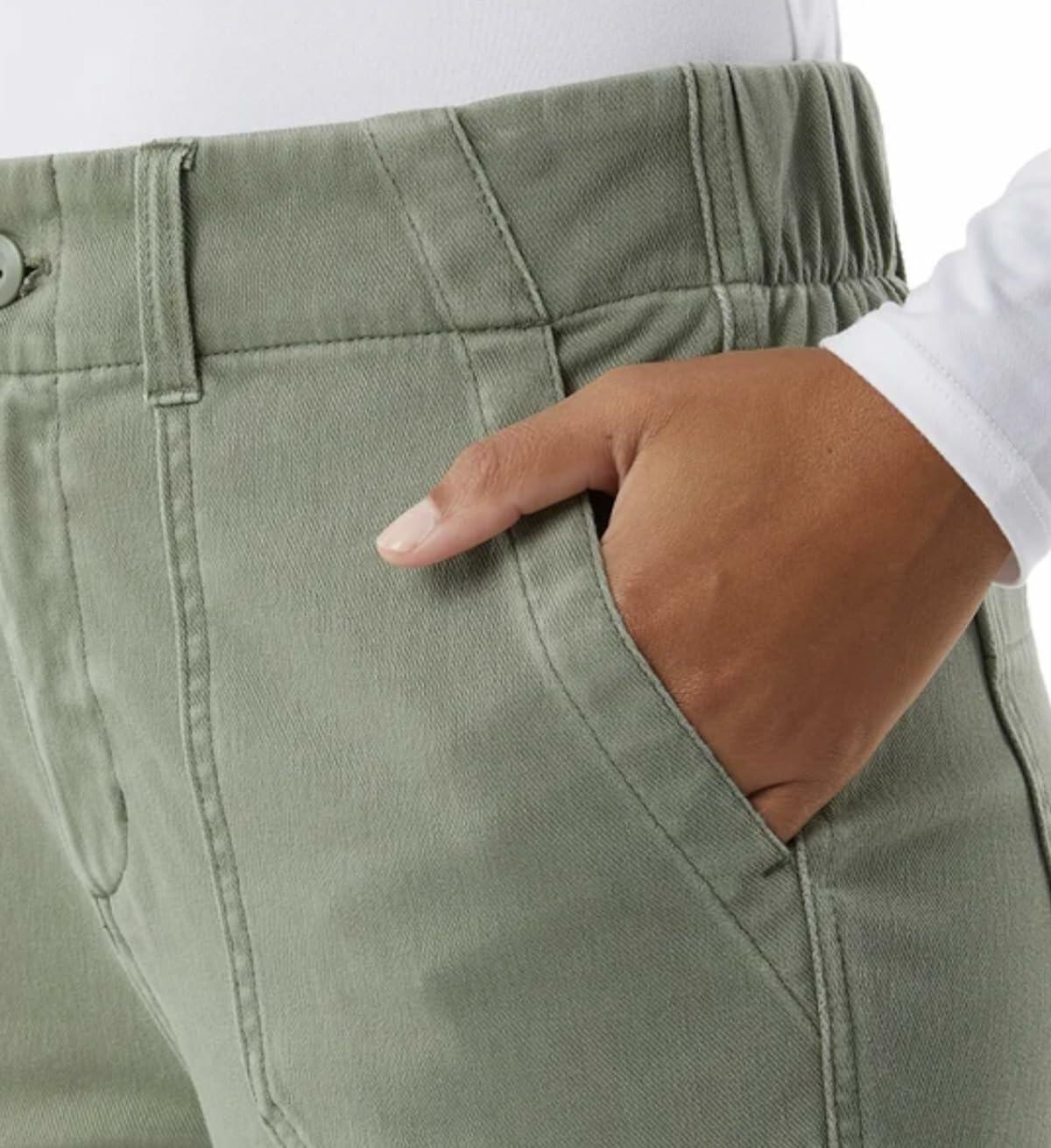 32 Degrees Cool Women's Stretch Twill Ankle Length Cropped Pant (US, Alpha, X-Large, Regular, Regular, Green (Olive))