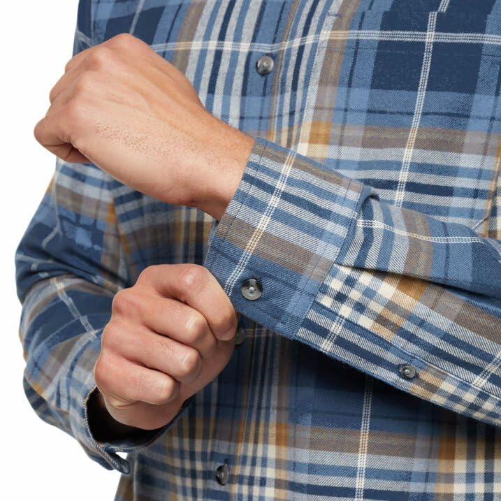 Eddie Bauer Men’s Classic Plaid Flannel Shirt – Long Sleeve, Button-Up (US, Alpha, X-Large, Regular, Regular, Blue)