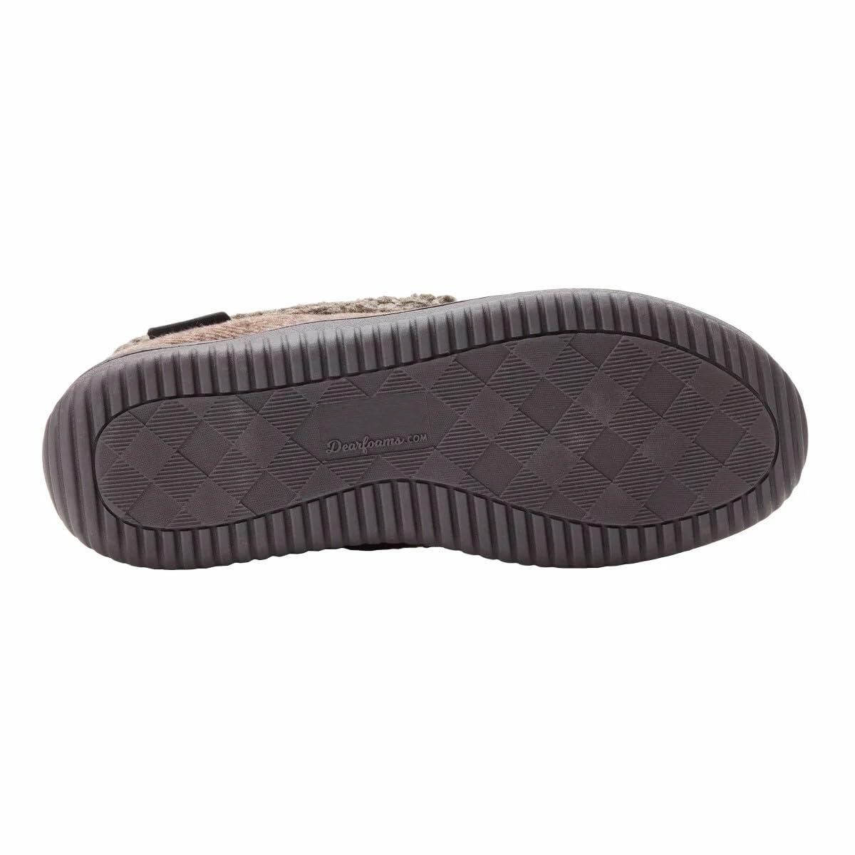 Dearfoams Men's Memory Foam Slipper (Coffee, US Footwear Size System, Adult, Men, Alpha, Medium, Medium)