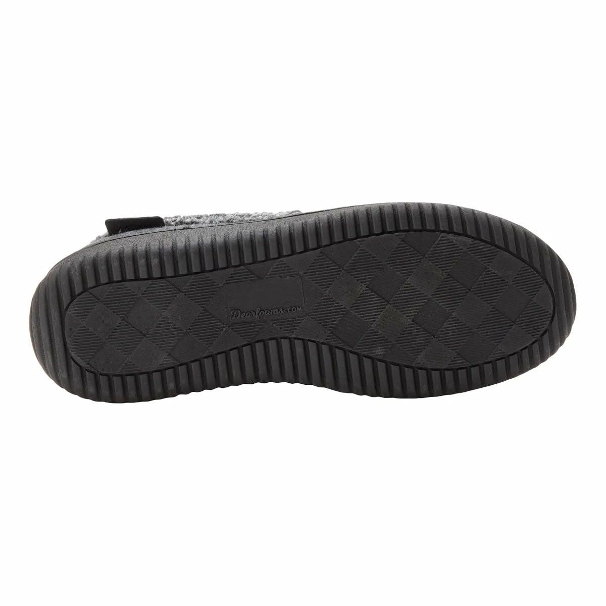 Dearfoams Men's Memory Foam Slipper (Gray, US Footwear Size System, Adult, Men, Alpha, Medium, Medium)