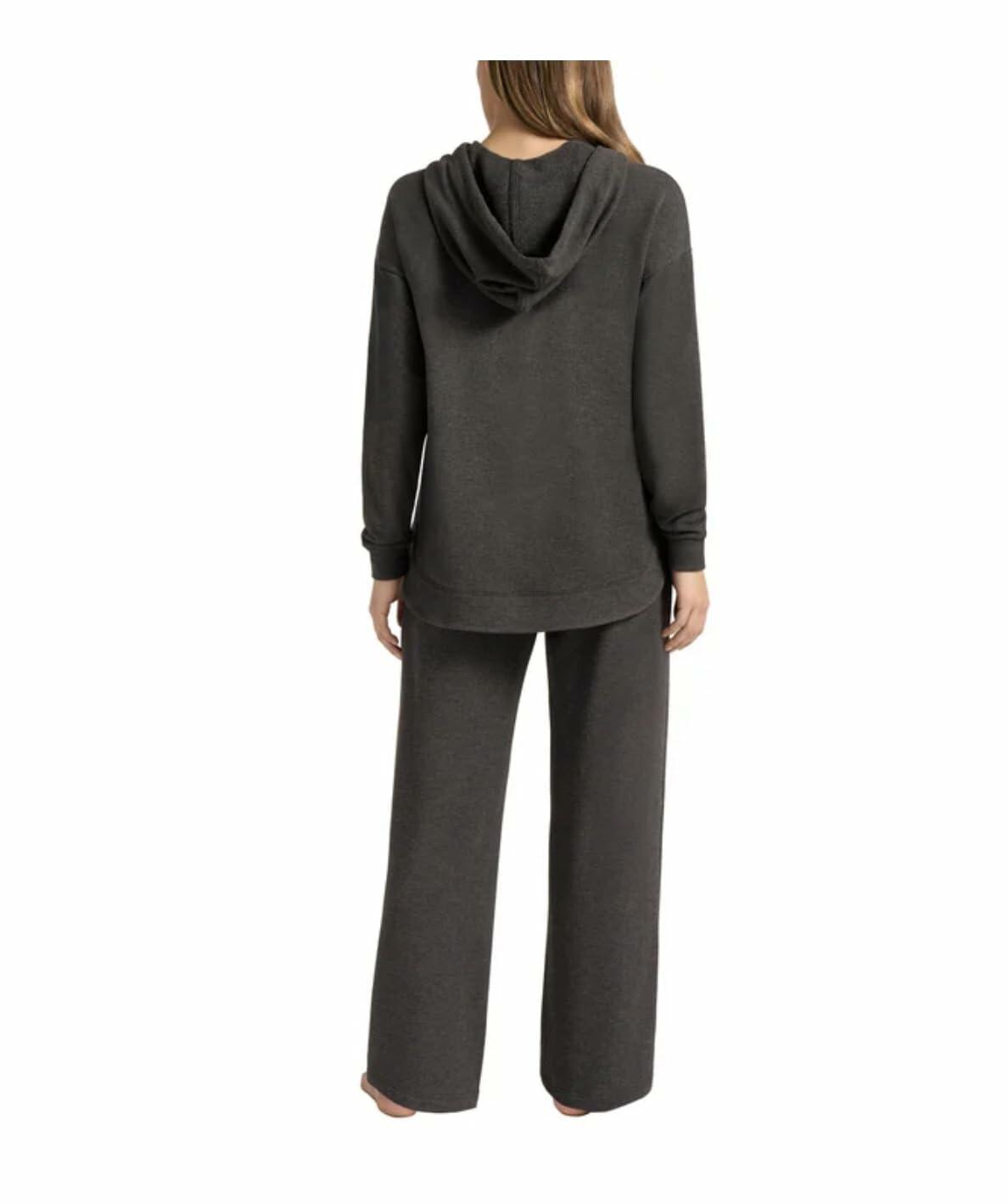 Max & Mia Women's 2 Pc Hoodie Lounge Set (US, Alpha, X-Large, Regular, Regular, Heather Charcoal (Gray))