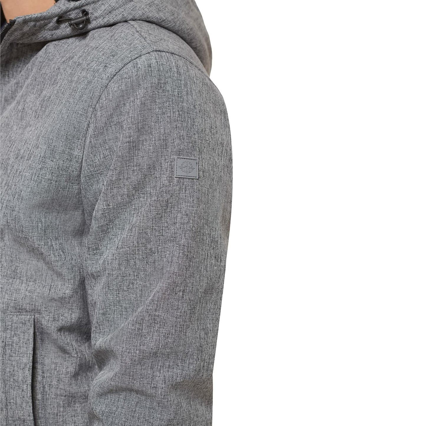 Dockers Men's Softshell Sherpa Lined Bomber Jacket, Heather Grey, XX-Large Tall