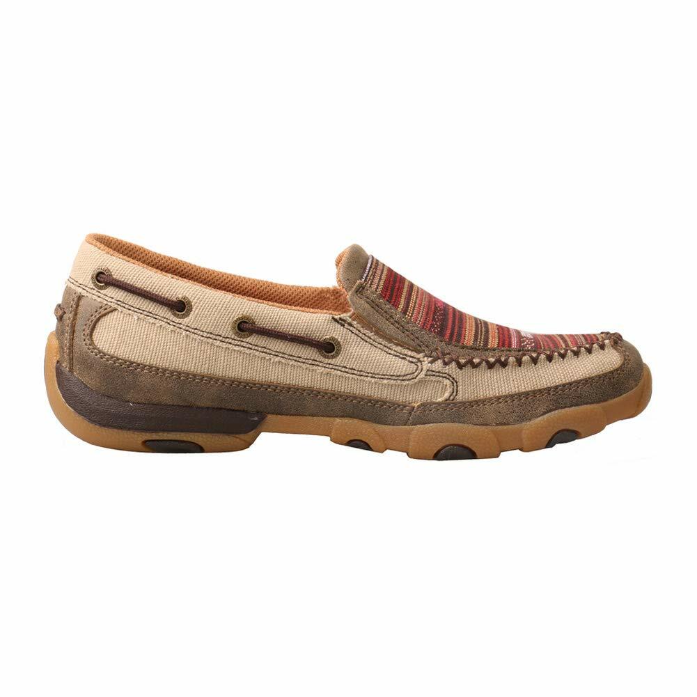 Twisted X Women's Slip-On Driving Moc, Moc Toe, Khaki & Multi, 6 M