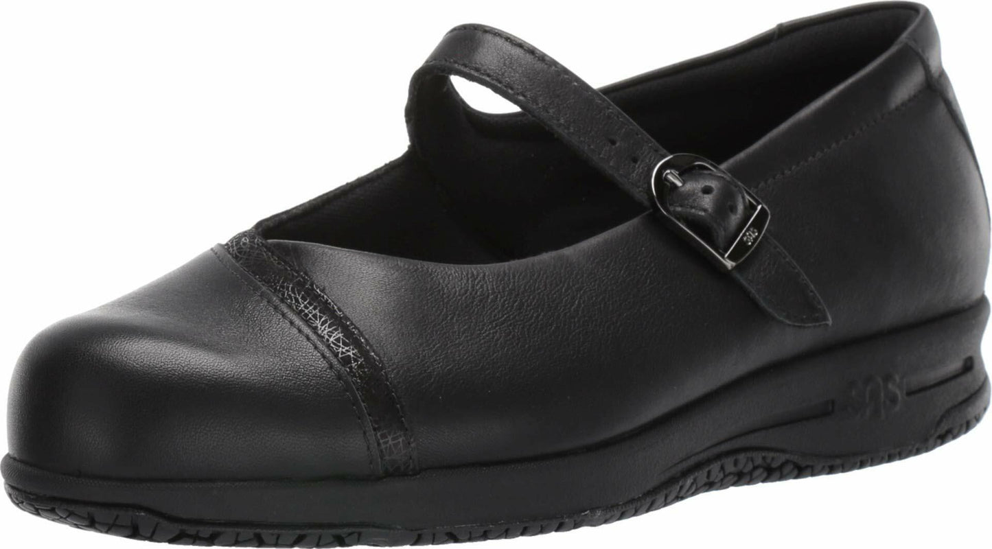 SAS Clare Non-Slip Black/Black Web 10 M (M) (B)