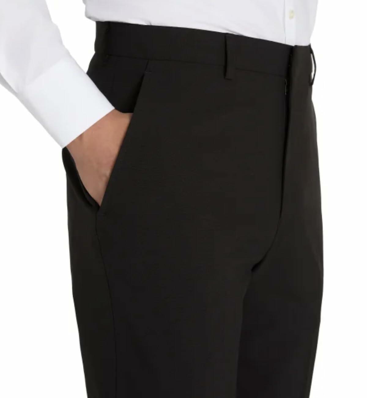 Calvin Klein Men's Slim Fit Stretch Flat Front Dress Pant (US, Waist Inseam, 30, 32, Regular, Regular, Black)