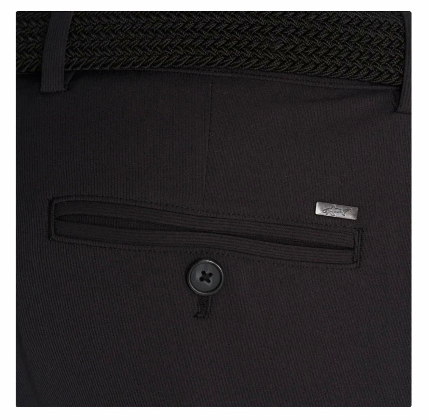 Greg Norman Men's Textured Performance Stretch Chino Pant (US, Waist Inseam, 32, 30, Regular, Regular, Black)