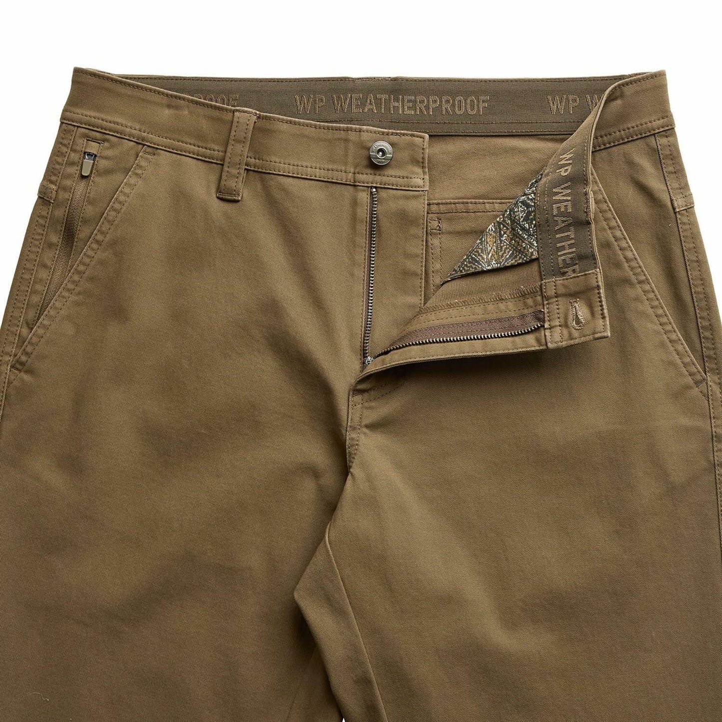 Weatherproof 5 Pocket Utility Work Pants for Men, Relaxed Fit Cotton Mens Travel Pants, Tactical Hiking Hunting Essentials - Brown 38W X 30L