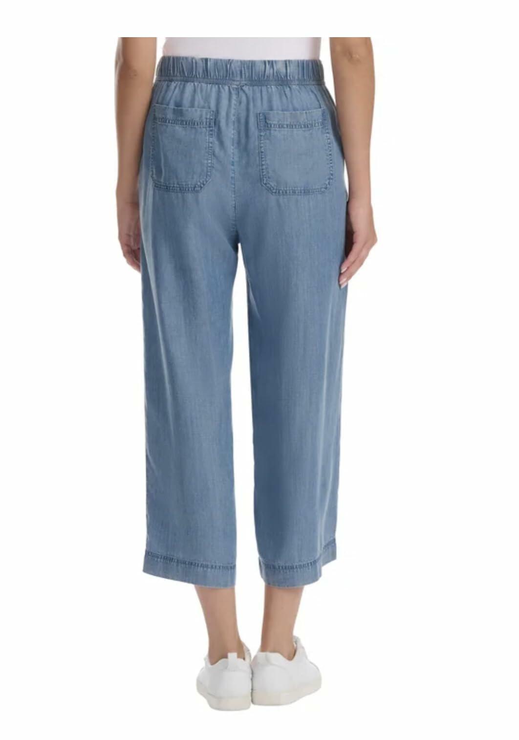 Splendid Women's Pull-On Wide Leg Crop Ankle Pant (US, Alpha, XX-Large, Regular, Regular, Blue)