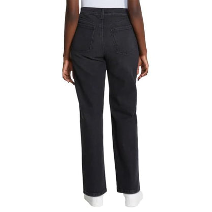 Gloria Vanderbilt Women’s Straight Leg Relaxed Fit Cotton Stretch Jean (Black, 16)