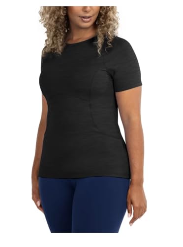 Spyder Active Women's Short Sleeve Active Tee Shirt (US, Alpha, Small, Regular, Regular, Black Heather)
