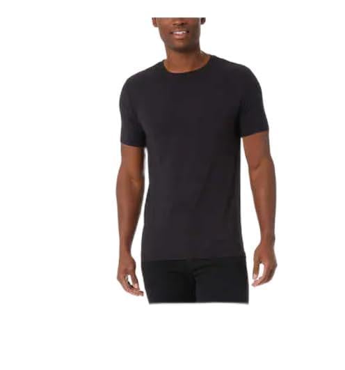 32 Degrees Mens 3 Pack Cool Crew Neck T-Shirt | Anti-Odor | Quick Drying | 4-Way Stretch (Black - Large)