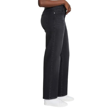 Gloria Vanderbilt Women’s Straight Leg Relaxed Fit Cotton Stretch Jean (Black, 8)