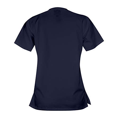 WOMENS V-NECK SNAP CLOSURE SCRUB TOP WITH SHORT SLEEVES SIZE M