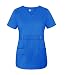Adar Active Classic Scrub Set for Women - Crossover Top and Multi Pocket Pants - 3500 - Royal Blue - S