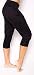 Evelyn Rose Foldover Waist Jogger Sweatpant Capri with Pockets (Black, Medium)