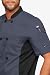Mens Short Sleeve Chef Coat Mesh Side Panels (Small, Granite/Black)