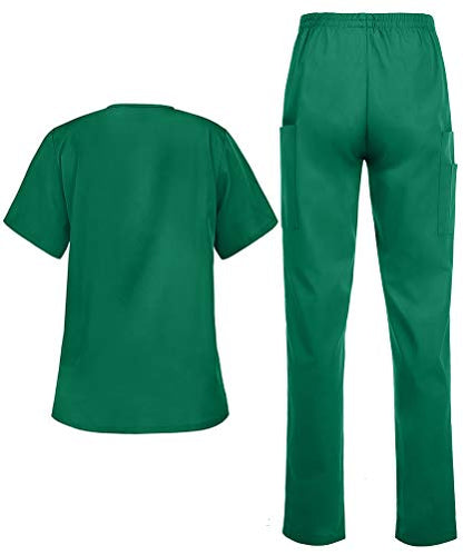 Strictly Scrubs Women's Scrub Set Size 3X-Large Hunter V-Neck Top Elastic Pant