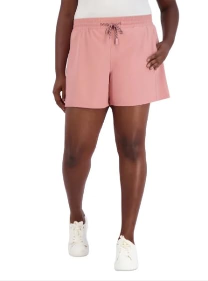 Pacific Trail Elastic Waist Band Side Pockets Ladies' Casual Shorts Large, Pink)