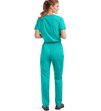 Strictly Scrubs Women’s Classic Scrub Set – Includes Mock Wrap Top and Pant (Medium, Turquoise)