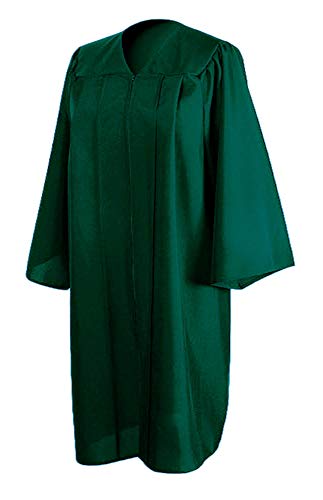 2025 Matte Graduation Cap and Gown Tassel Set - Forest Green Size 48 - Junior/Senior High School/College Graduates