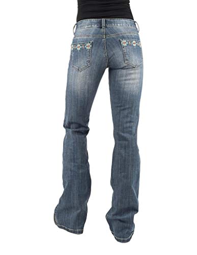 Stetson Women's 816 Southwestern Embroidered Bootcut Jeans Blue 2W x 34L