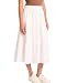 Matty M Women's Linen Blend Midi Skirt with Pockets (US, Alpha, X-Large, Regular, Regular, White)