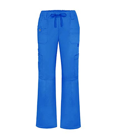 Adar Active Classic Scrub Set for Women - Crossover Top and Multi Pocket Pants - 3500 - Royal Blue - S