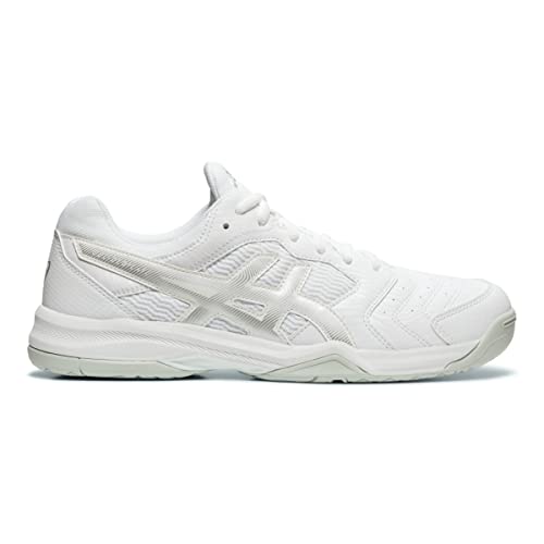 ASICS Gel Dedicate 6 Mens Tennis Shoe - White/Silver - Size 6.5