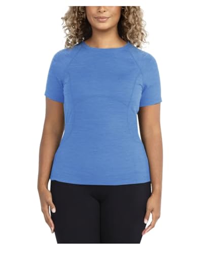 Spyder Active Women's Short Sleeve Active Tee Shirt (US, Alpha, X-Small, Regular, Regular, Blue Heather)