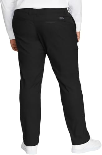 Eddie Bauer Men’s Fleece Lined Pants – Water Resistant, Lightweight Stretch Fabric, Zipper Pockets (Black, 36Wx30L)