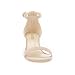 Eunicer Women's Single Band Classic Chunky Block Low Heel Sandals with Ankle Strap Dress Shoes,Nude Suede,11 B(M) US