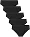 Areke Womens Hipster Panties Seamless Underwear, Soft Stretch Nylon Athletic Cheekini Bikini Briefs (S, 5-Pack Black)