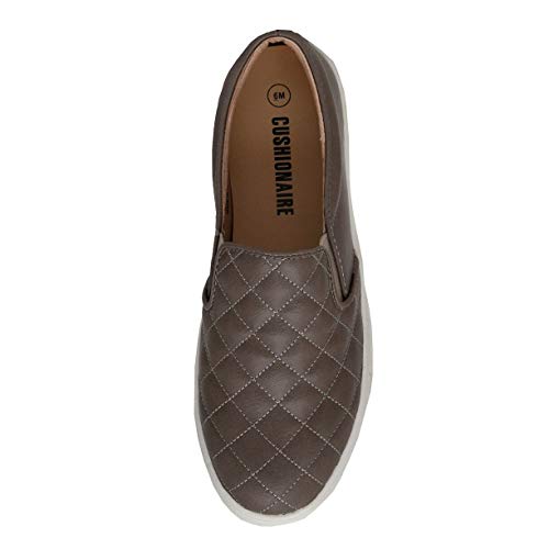 CUSHIONAIRE Women's Reena Comfort Quilted Sneaker, Natural, 8W