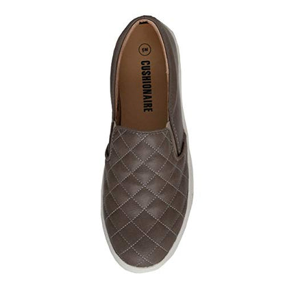CUSHIONAIRE Women's Reena Comfort Quilted Sneaker, Natural, 8W