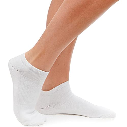 Super-Star Men/Women Athletic Cushion Ankle-cut Socks for Running and Sports Large size (White)