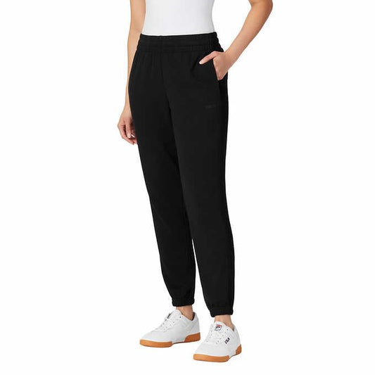 Fila Women French Terry Jogger with Pockets (Black, XX-Large)