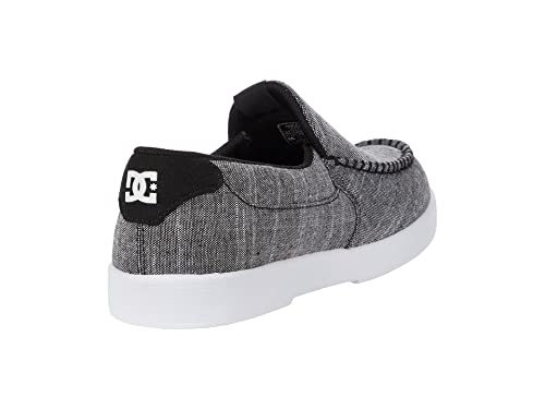 DC Men's Scoundre Slip-On Casual Skate Shoe Black/Heather Grey 6.5 D - Medium