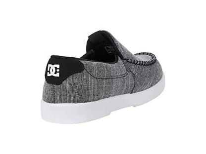DC Men's Scoundre Slip-On Casual Skate Shoe Black/Heather Grey 6.5 D - Medium