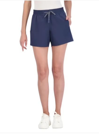 Pacific Trail Elastic Waist Band Side Pockets Ladies' Casual Shorts XXL Blue