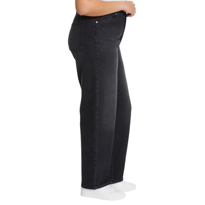 Gloria Vanderbilt Women’s Straight Leg Relaxed Fit Cotton Stretch Jean (Black, 8)