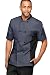 Mens Short Sleeve Chef Coat Mesh Side Panels (Small, Granite/Black)