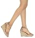 MVE Shoes Women's Medium Espadrille Open Wedge Criss Cross Straps-Fashion Wedges, Judith-34 taupe 6.5