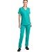 Strictly Scrubs Women’s Classic Scrub Set – Includes Mock Wrap Top and Pant (Medium, Turquoise)
