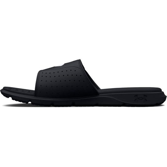 Under Armour Men's Ignite Pro Slide, (001) Black/Black/White, 18, US