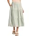Matty M Women's Linen Blend Midi Skirt with Pockets (US, Alpha, Medium, Regular, Regular, Light Green)